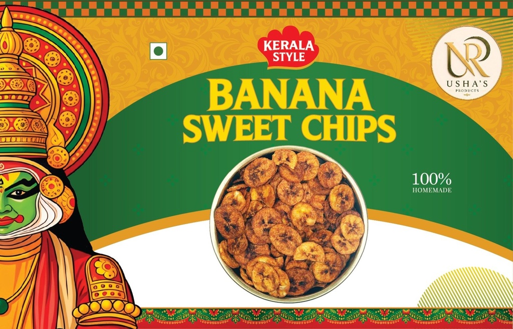Sweet Banana Chips pack label